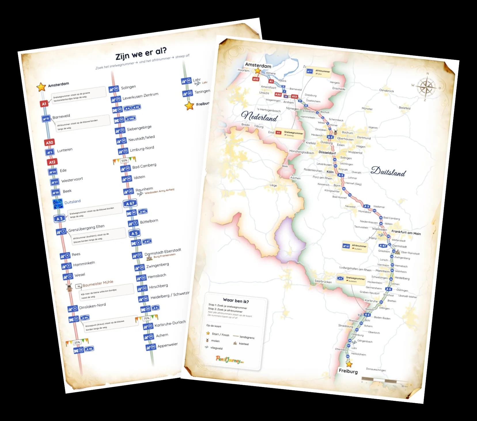 Voorbeeld van een routekaart